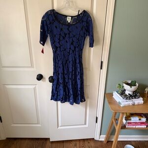 Weston Wear Blue Lace Floral Dress